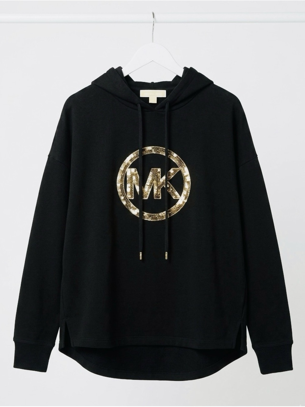Michael Kors Black Hoodie with Gold MK Emblem